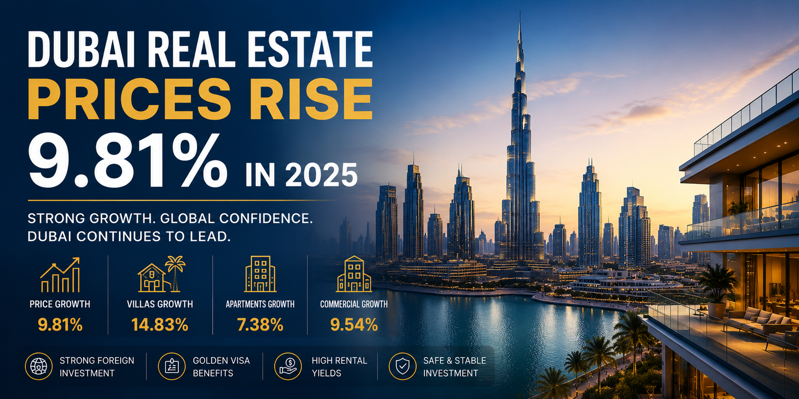 Dubai Property Prices Rise 9.81% in 2025: What It Means for Investors
