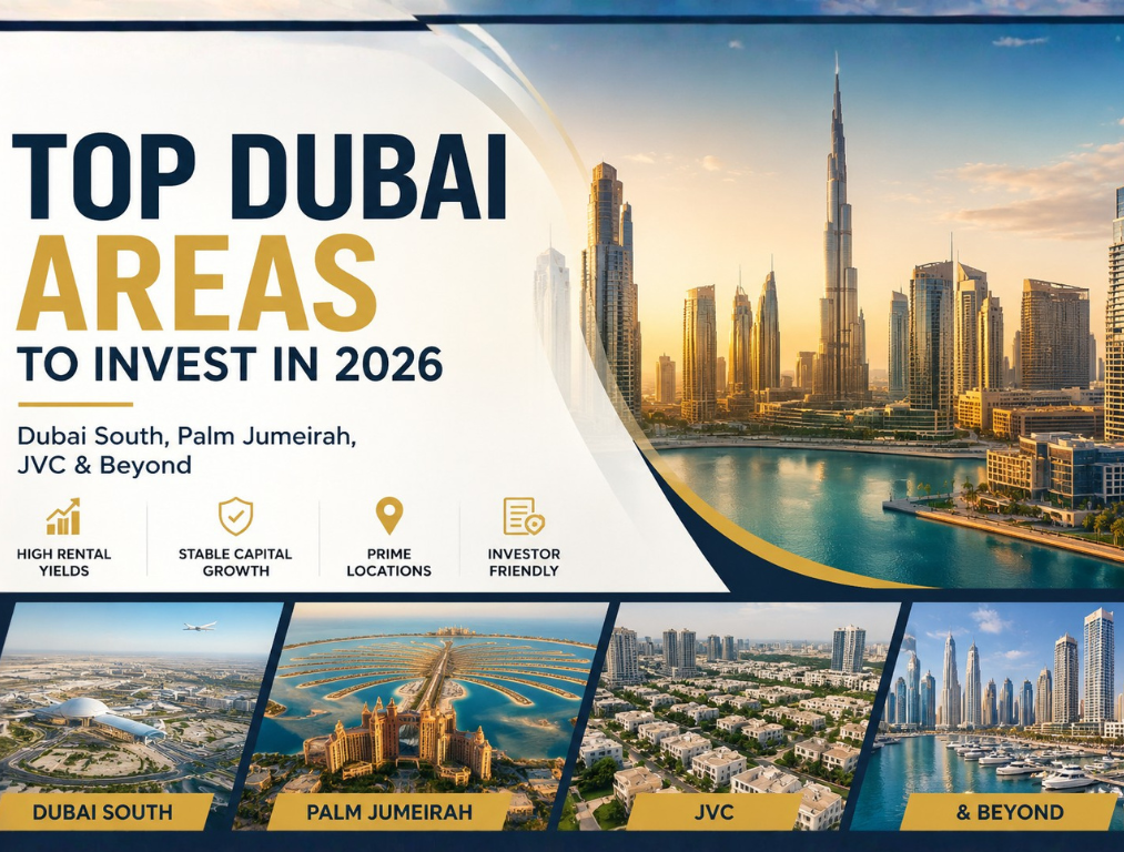 Top Dubai Areas to Invest in 2026: Dubai South, Palm Jumeirah, JVC & Beyond