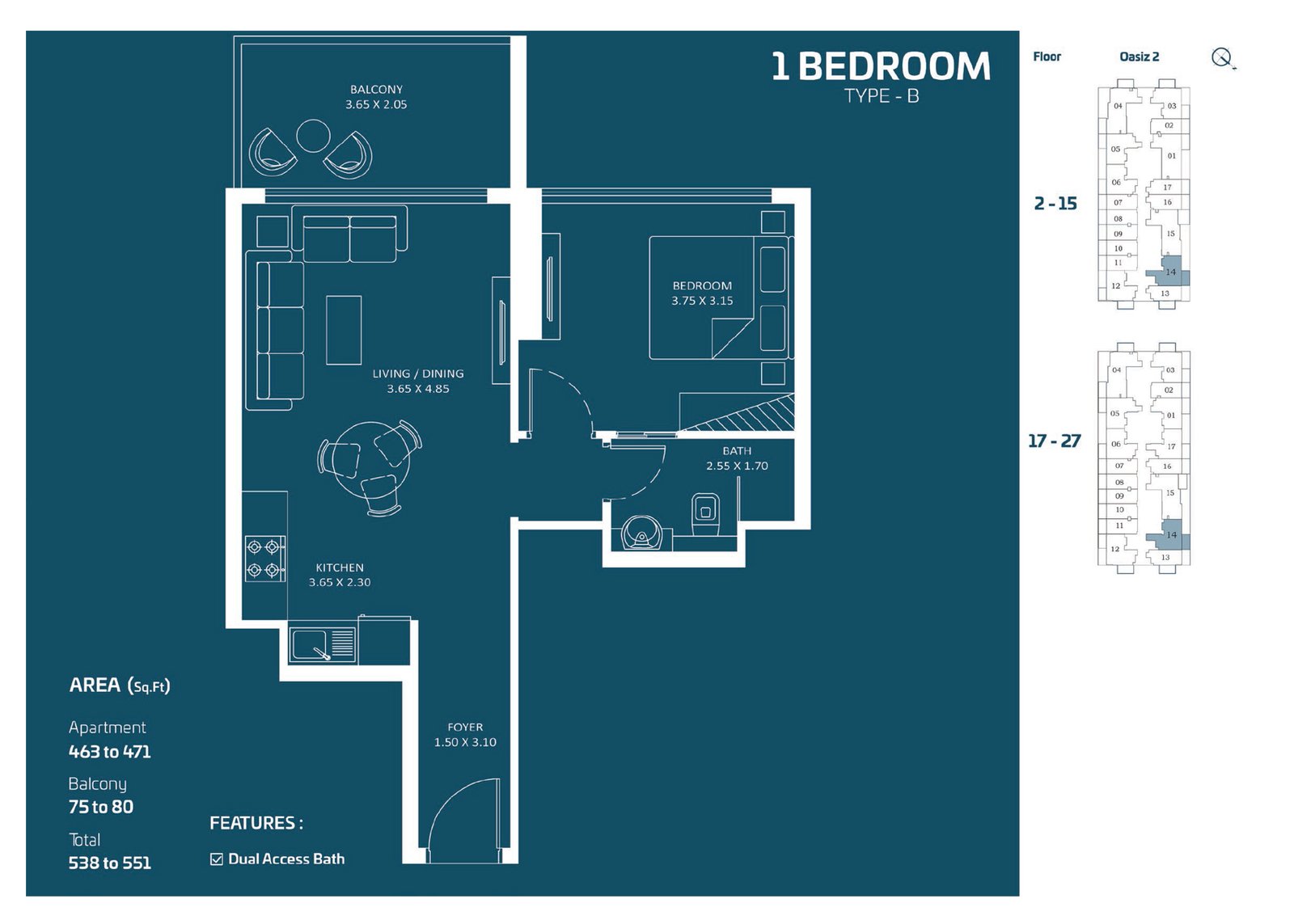 Oasiz 2 at Dubai Silicon Oasis Floor Plan