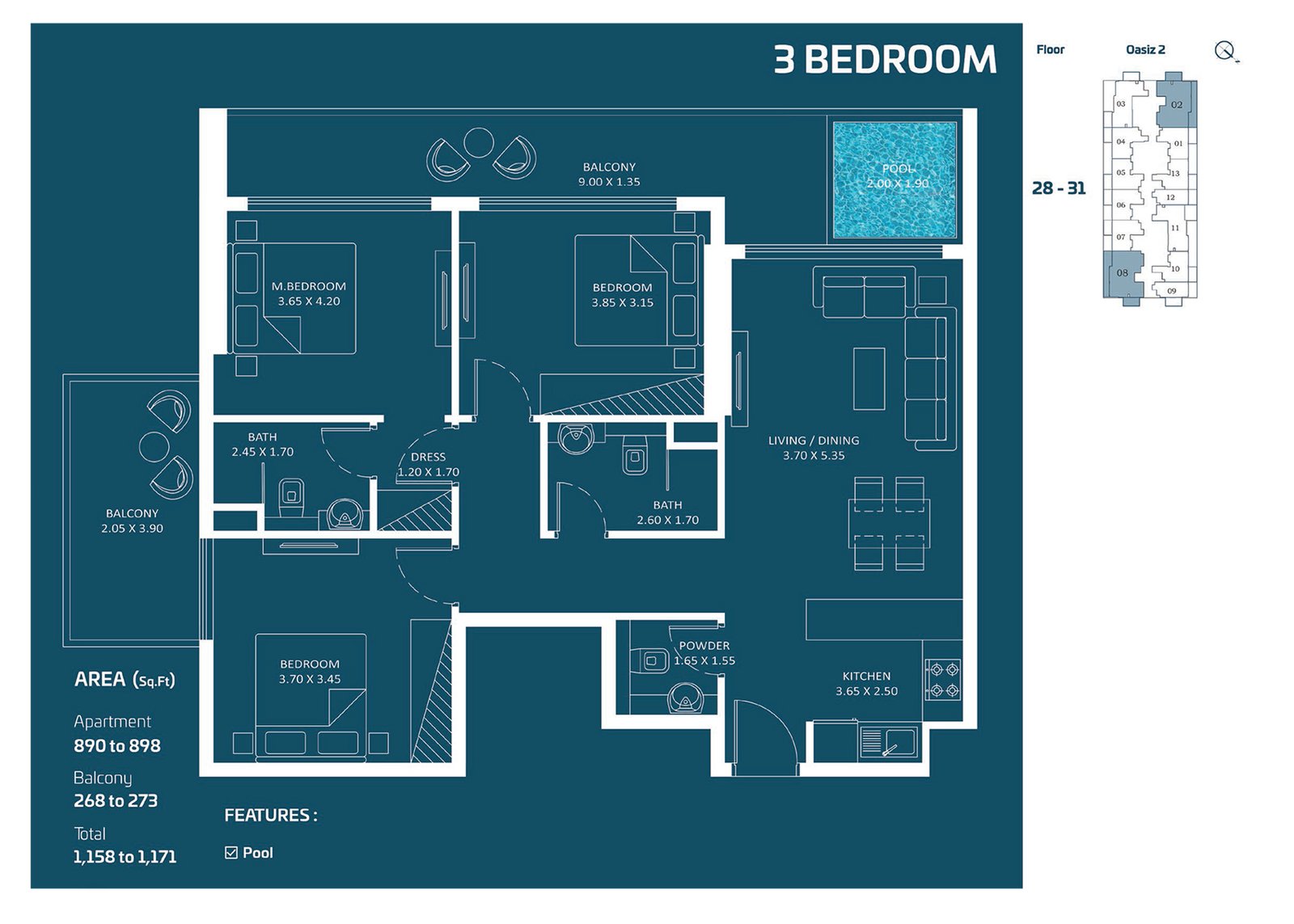 Oasiz 2 at Dubai Silicon Oasis Floor Plan