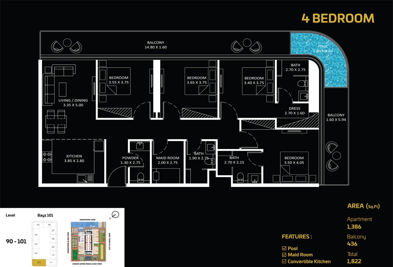 Danube Bayz 101 Floor Plan