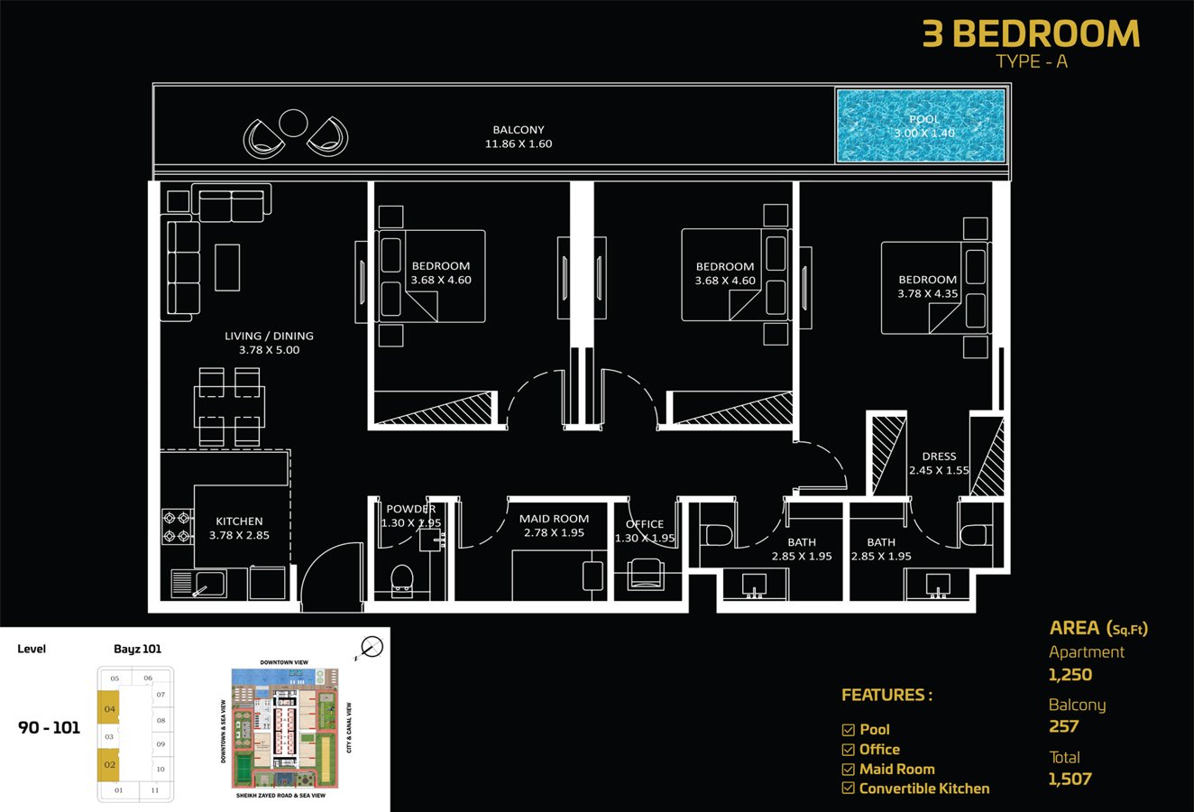 Danube Bayz 101 Floor Plan