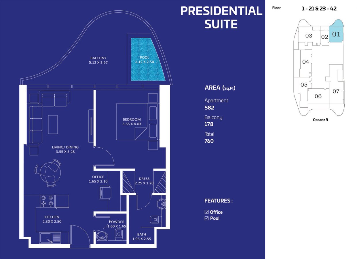 Oceanz Tower 3 Floor Plan