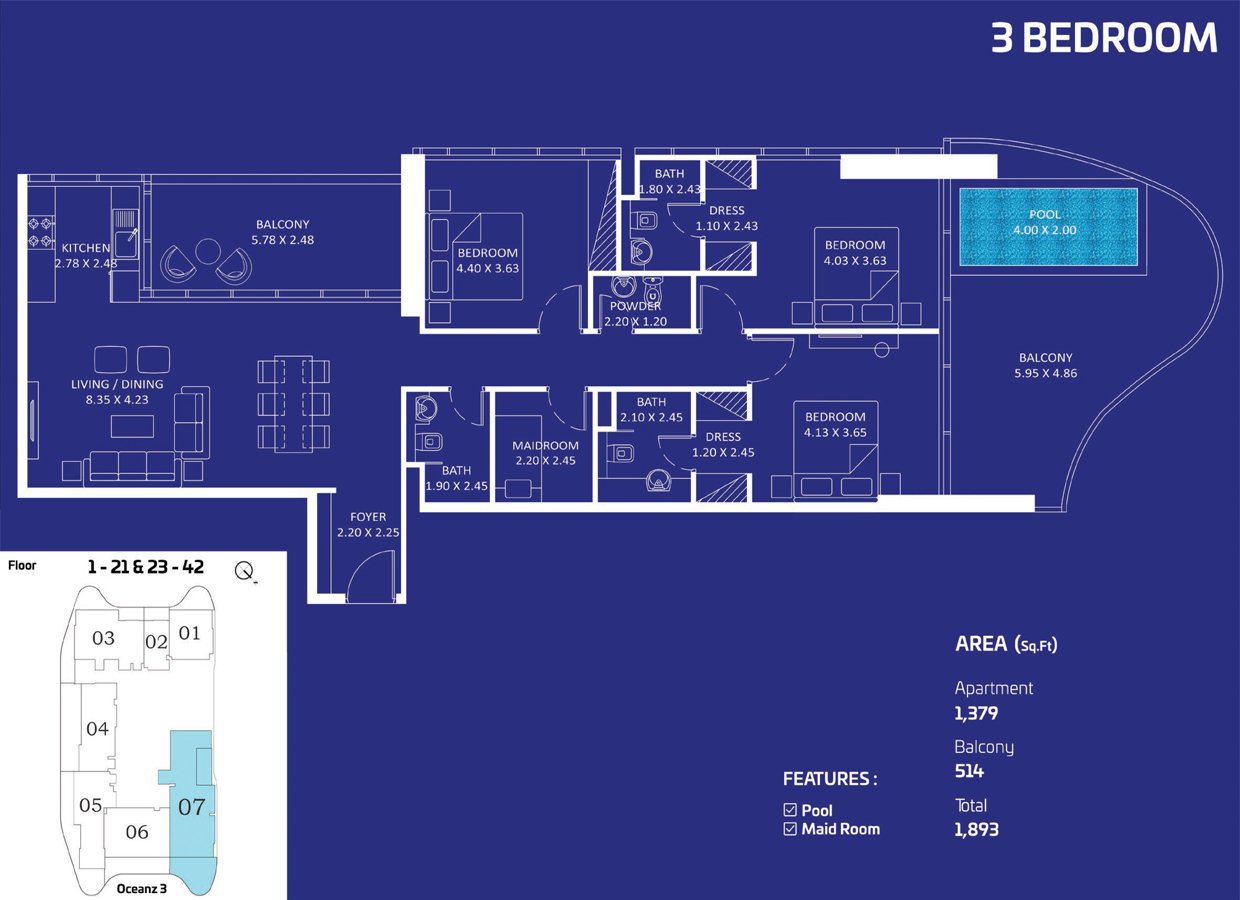 Oceanz Tower 3 Floor Plan