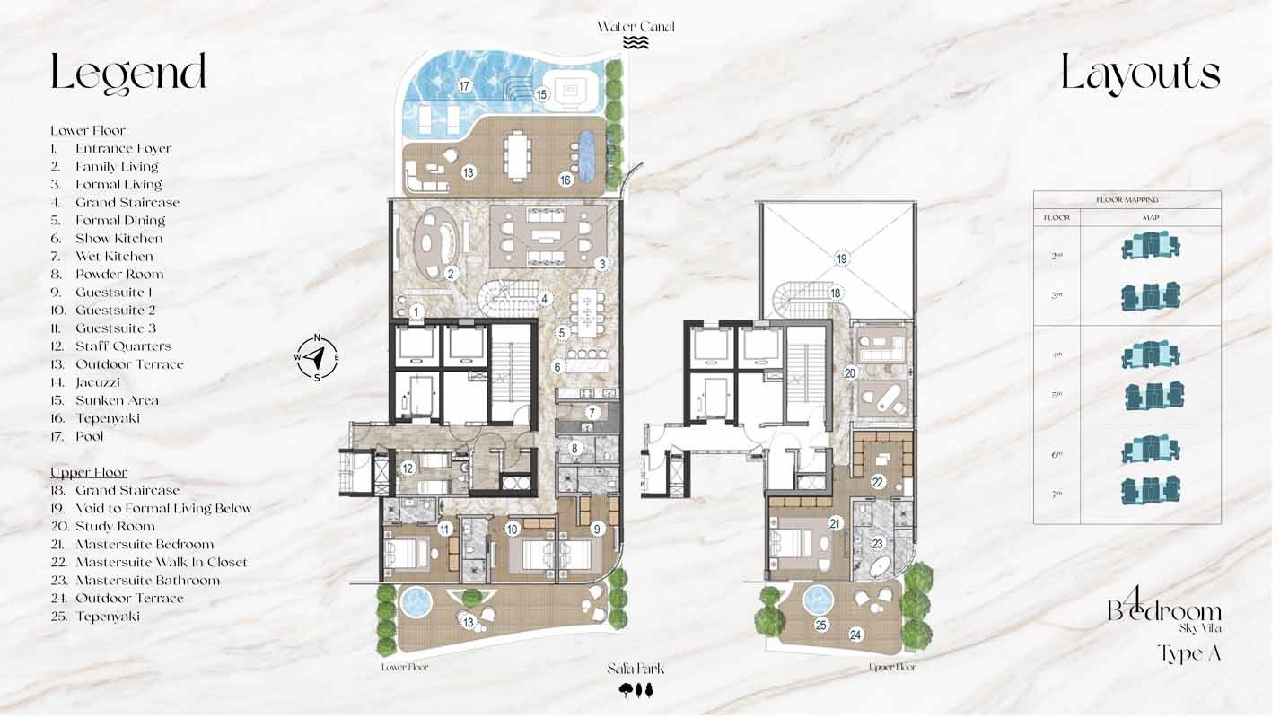 AHS Casa Canal 4 BR Villa Floor Plan