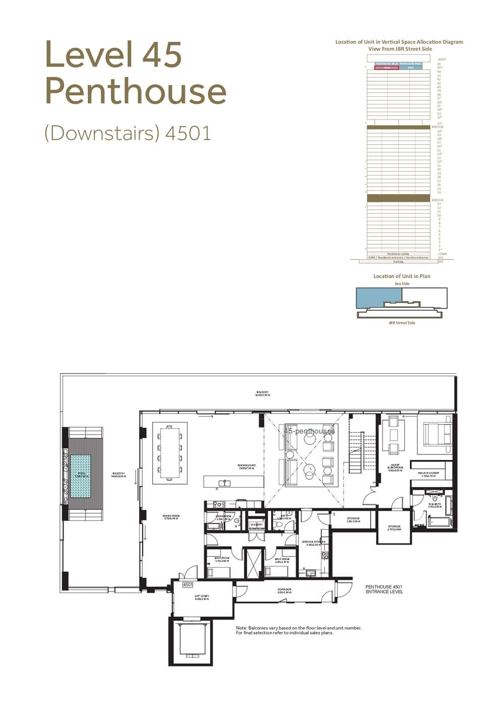 1 JBR Apartments Floor Plan