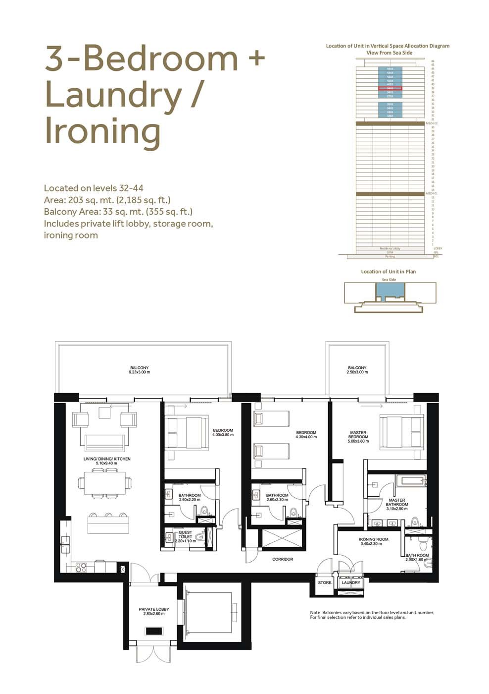 1 JBR Apartments Floor Plan