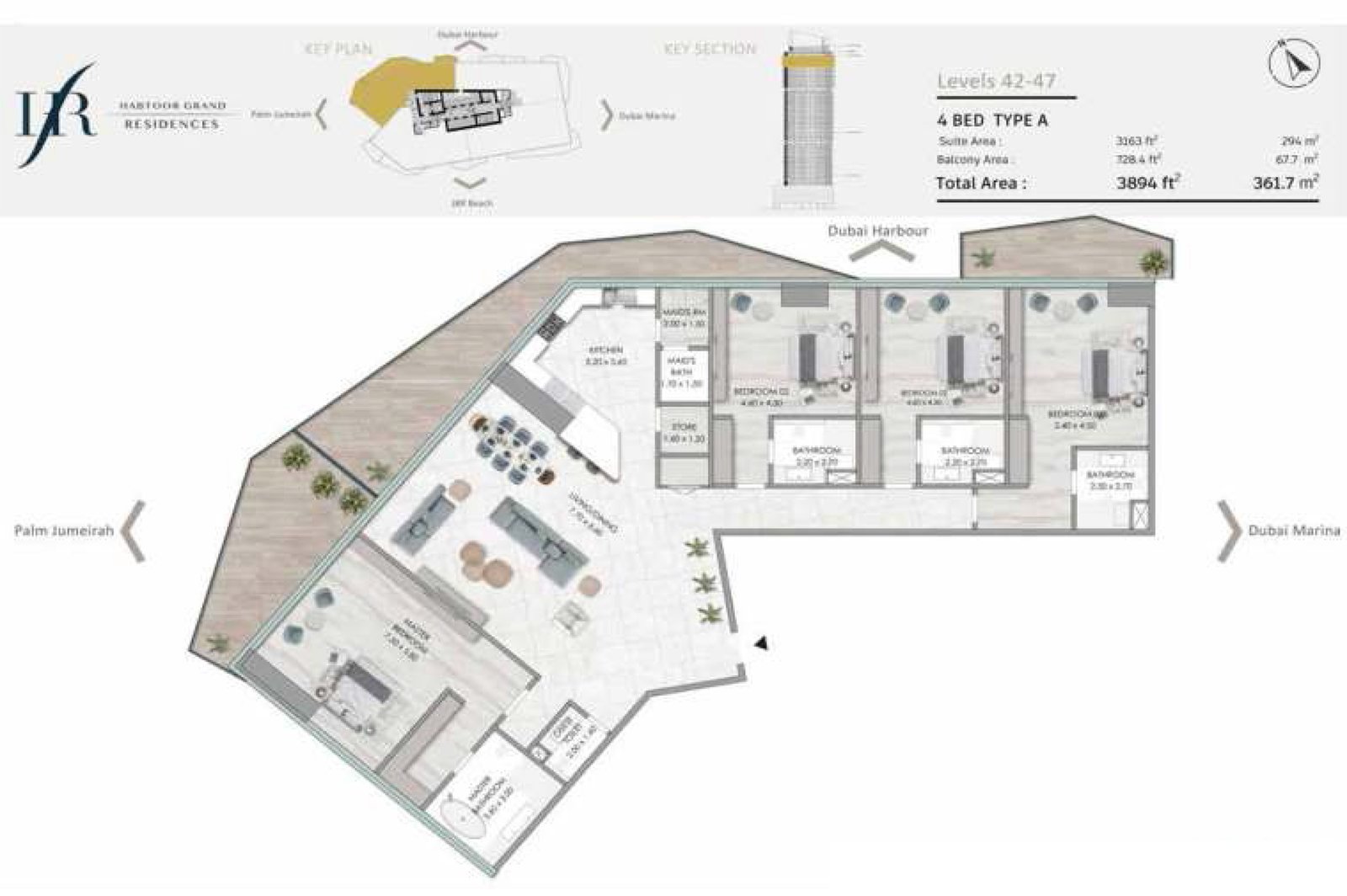 Habtoor Grand Residences Floor Plan