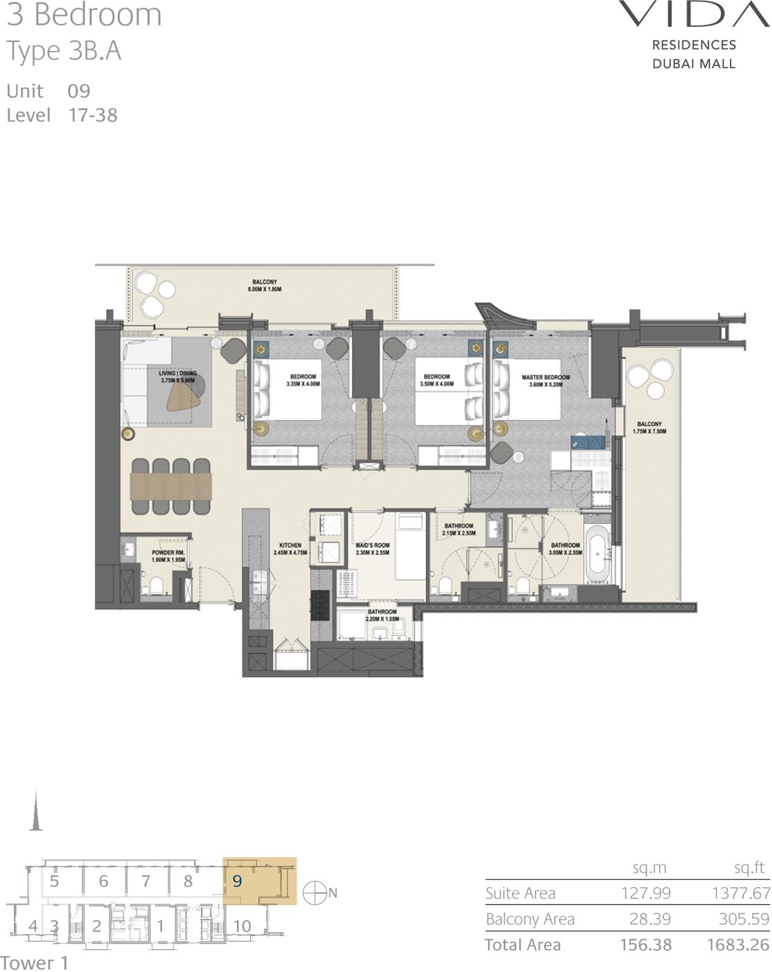 Vida Dubai Mall Floor Plan