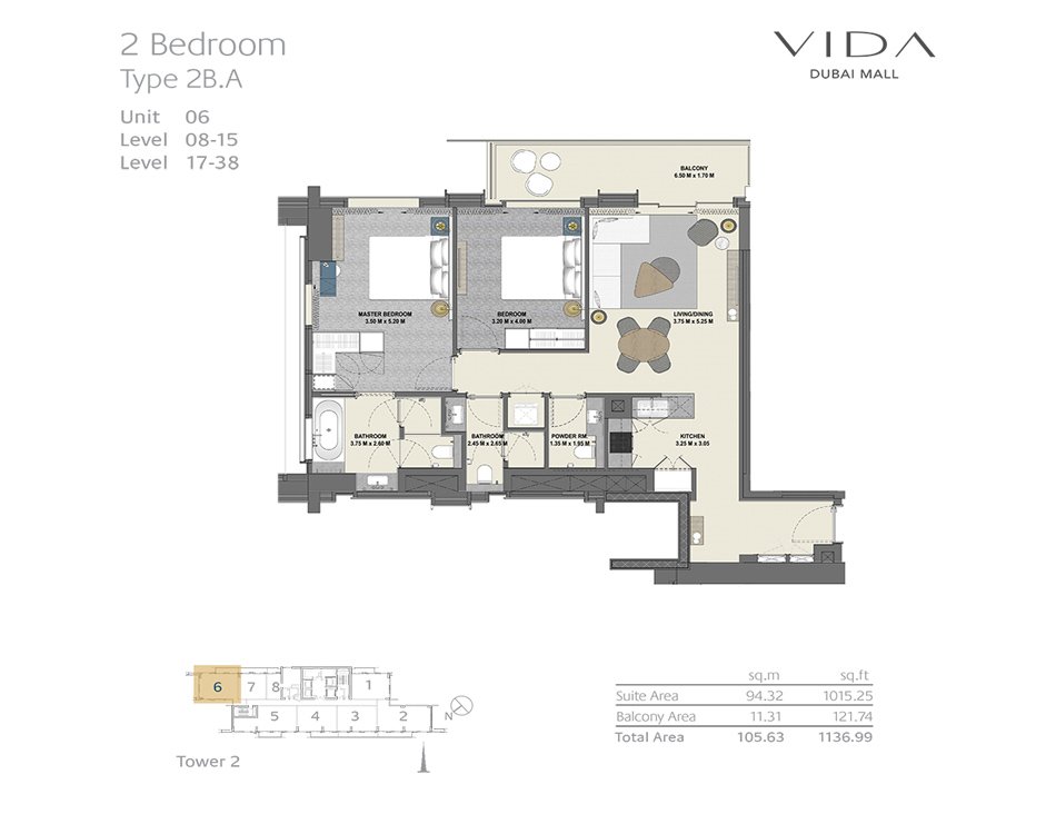 Vida Dubai Mall Floor Plan