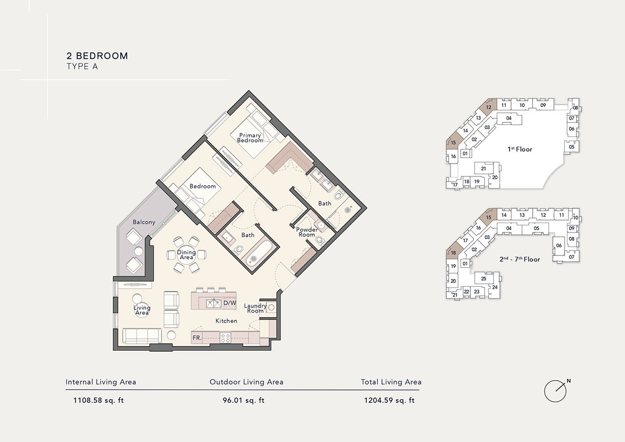 Ellington Arbor View 2 BR Apartment Floor Plan