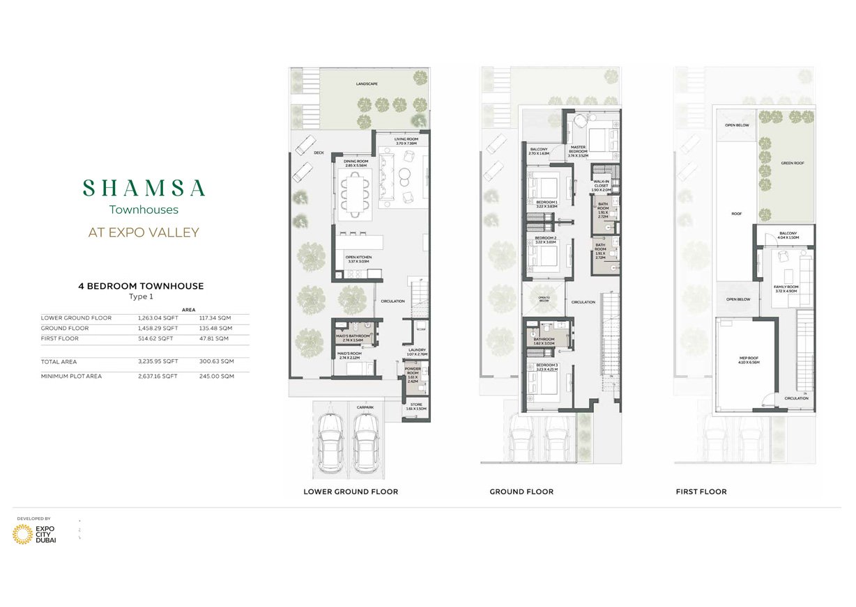 Shamsa Townhouses at Expo Valley Floor Plan