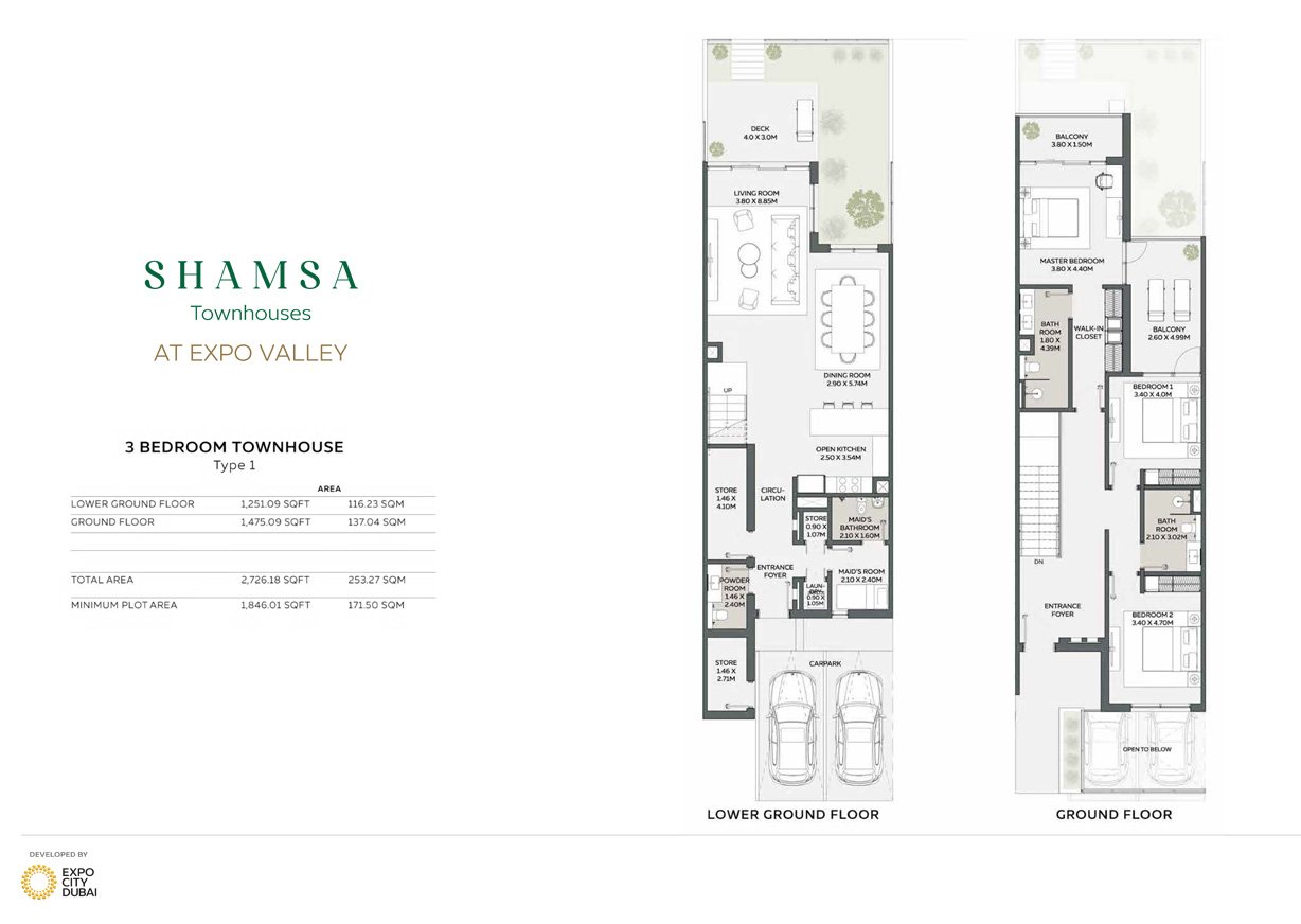 Shamsa Townhouses at Expo Valley Floor Plan