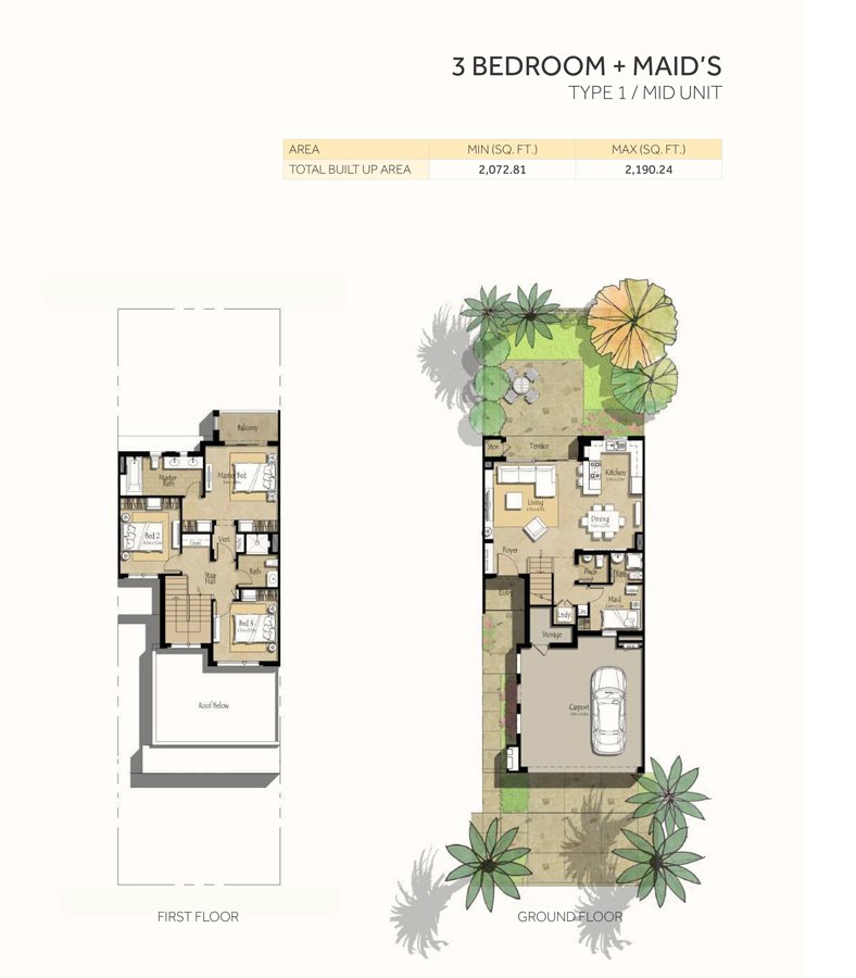 Nshama Noor Townhouses Floor Plan