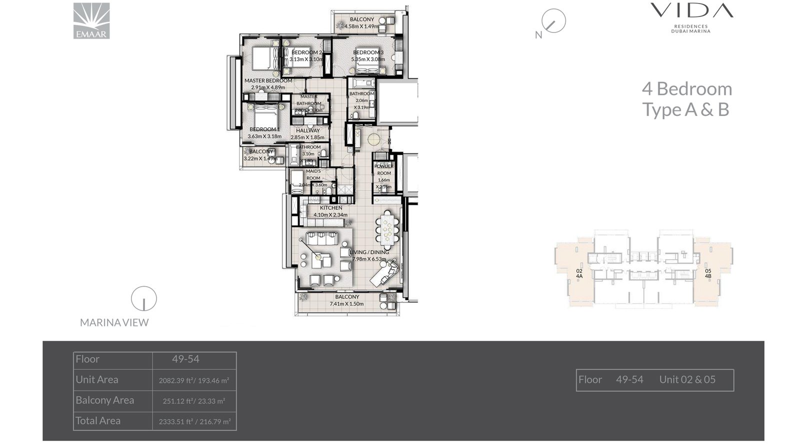 Vida Residences Dubai Marina Floor Plan