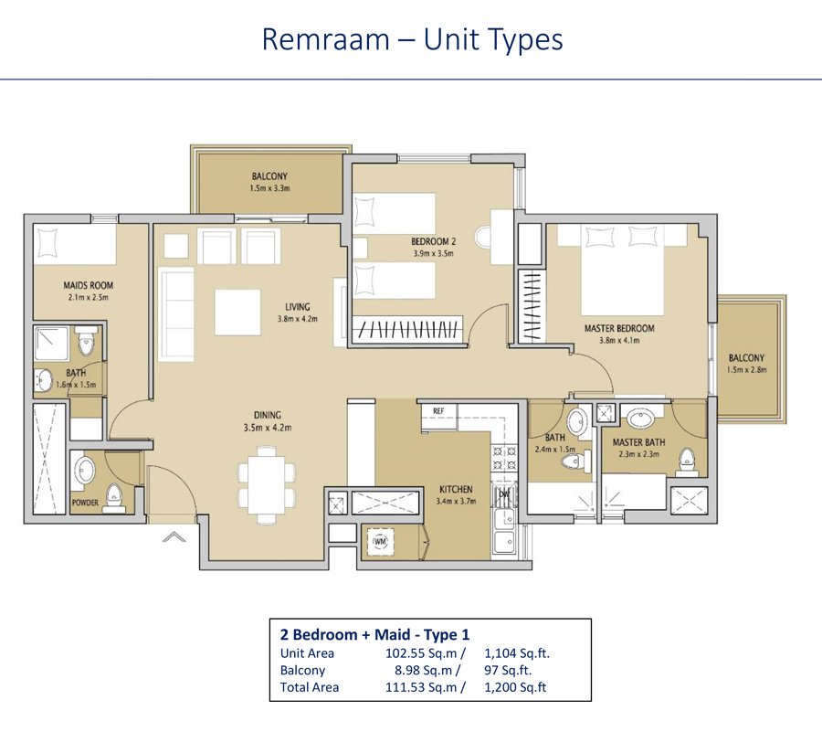 Remraam Apartments Floor Plan