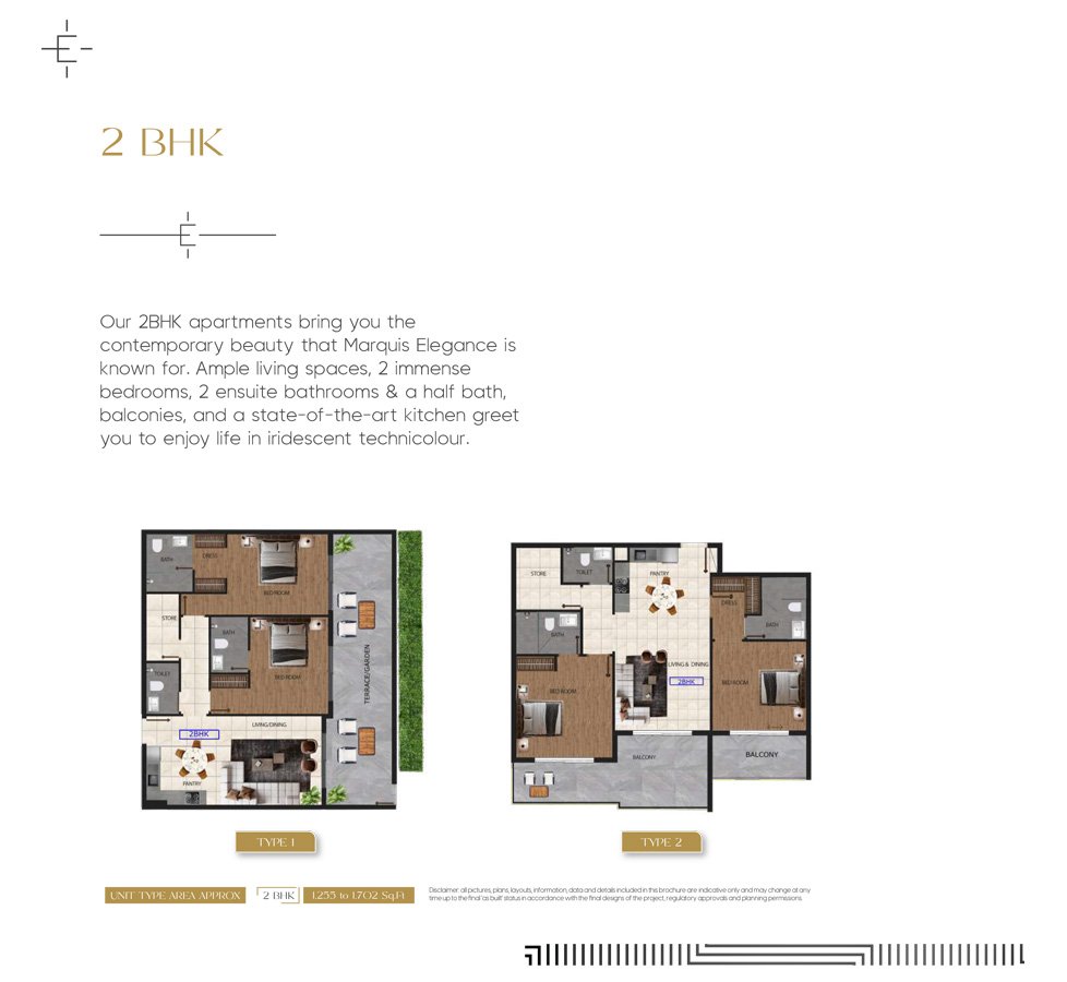 Marquis Elegance at Arjan 2 BR Apartment Floor Plan
