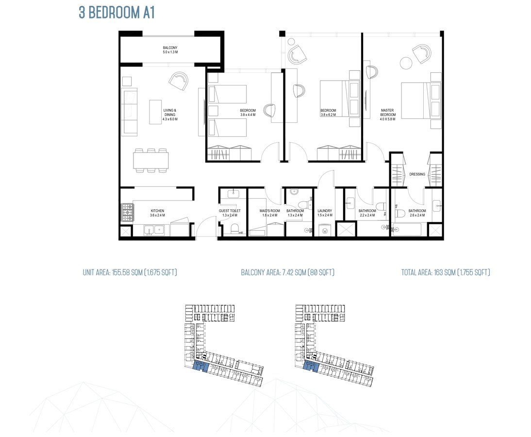 Rove Home Aljada Floor Plan