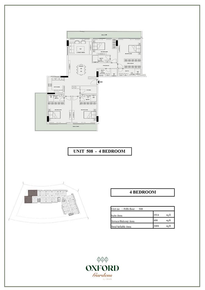 Oxford Gardens 4 BR Apartment Floor Plan