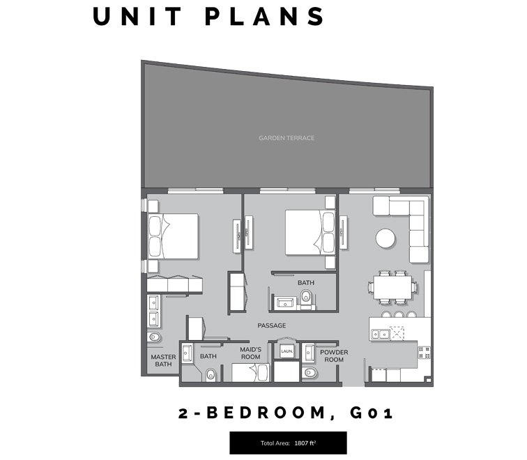 The Residence by Prestige One 2 BR Apartment Floor Plan