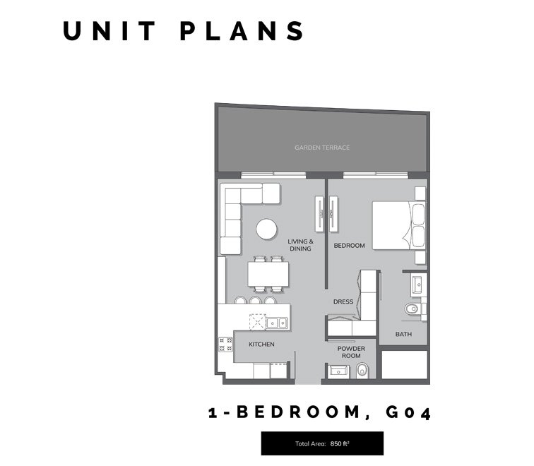 The Residence by Prestige One 1 BR Apartment Floor Plan