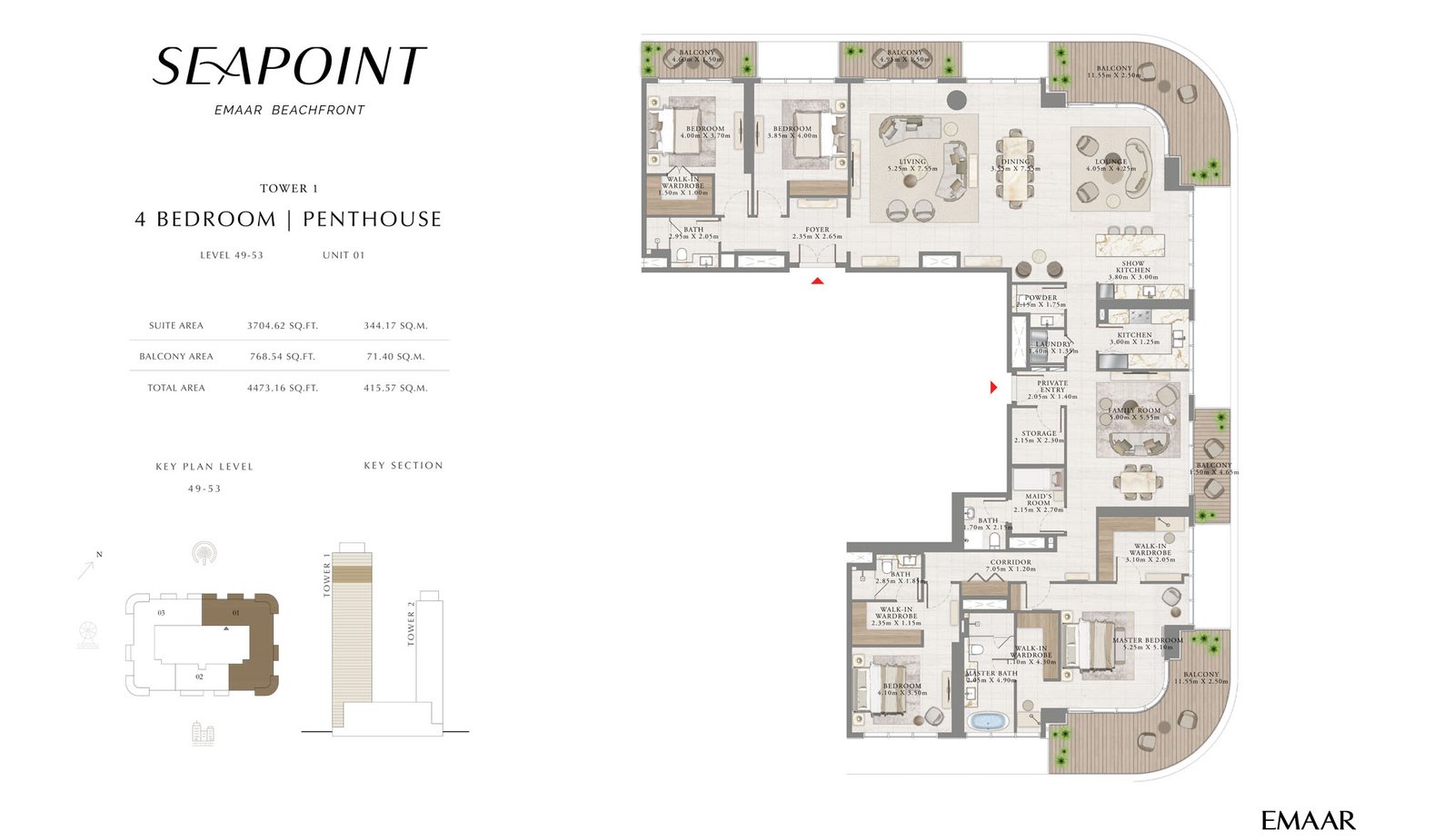 Seapoint at Emaar Beachfront Floor Plan