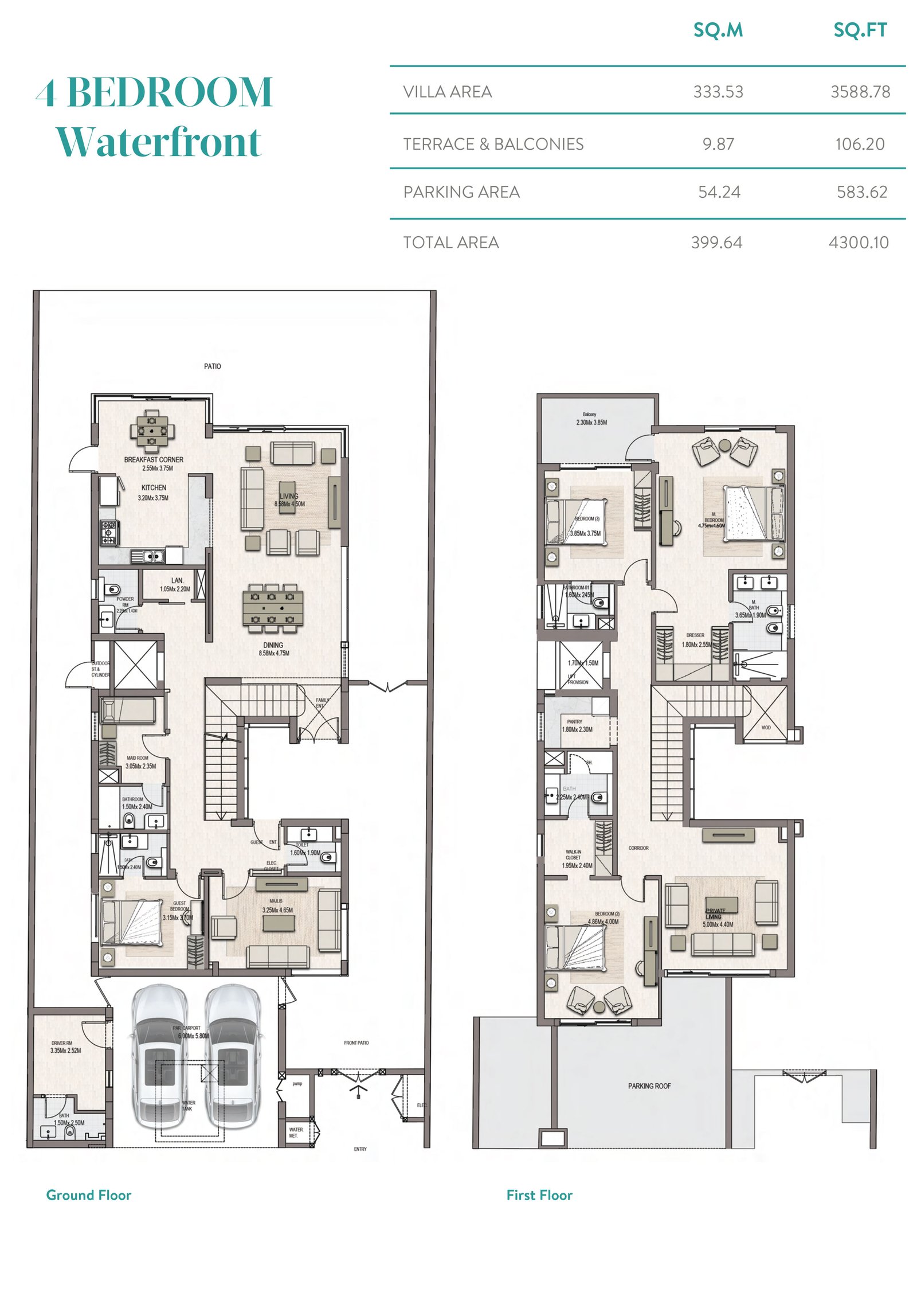 Marbella Villas 2 4 BR Villa Floor Plan