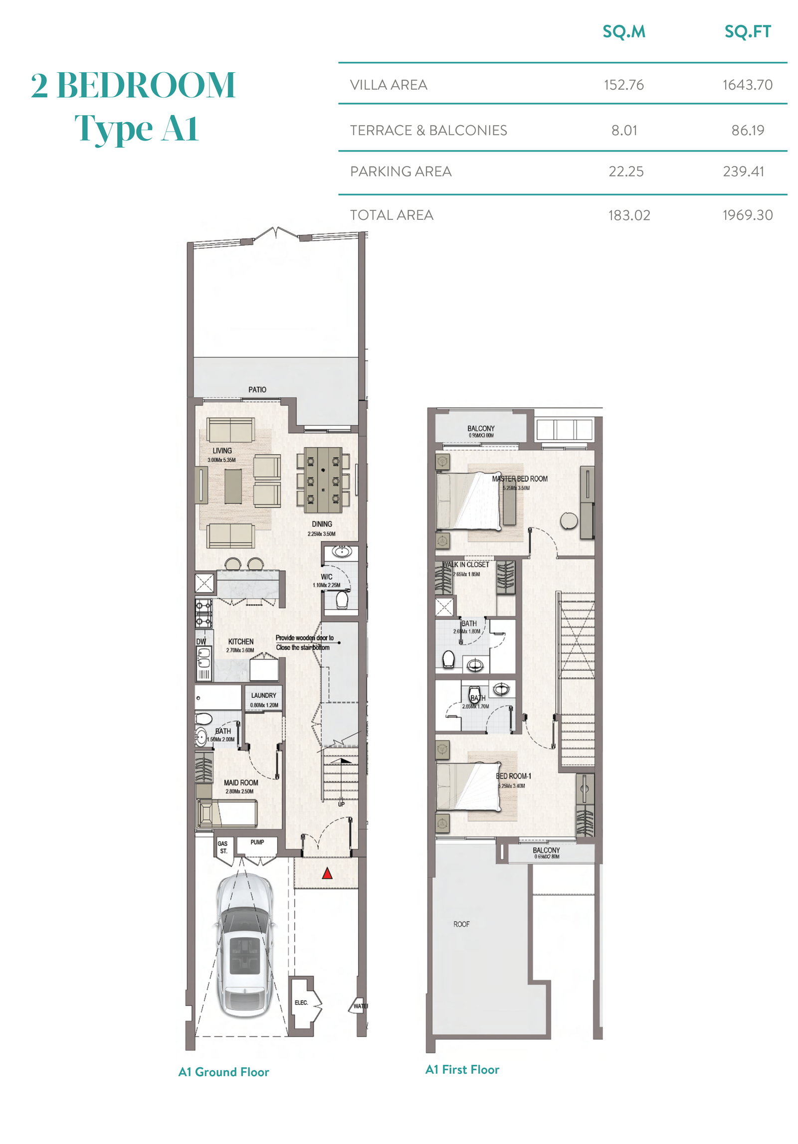 Marbella Villas 2 2 BR Villa Floor Plan