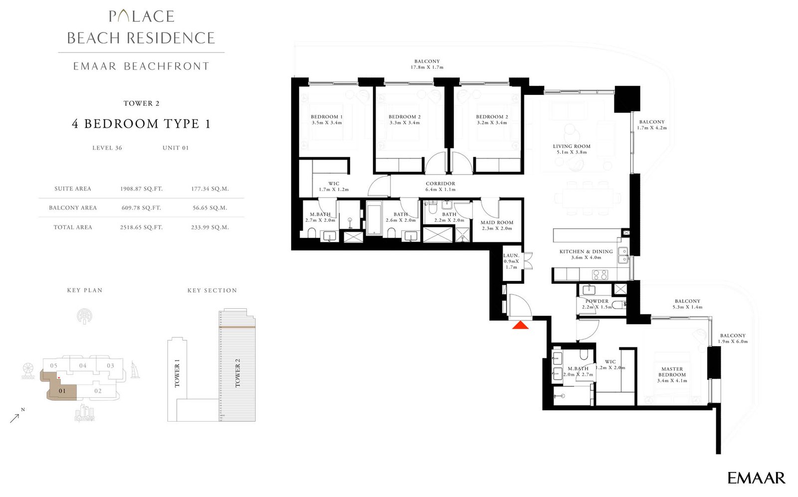 Palace Beach Residence Floor Plan