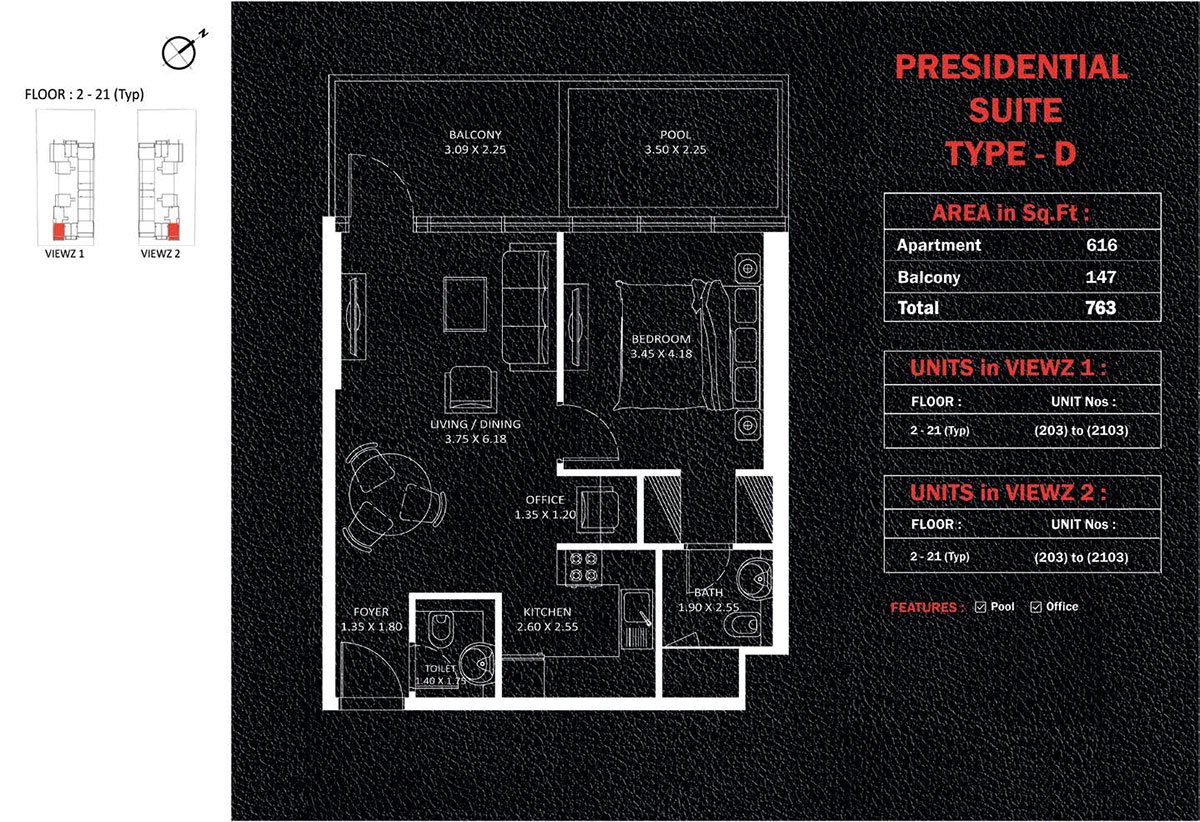 Viewz Residence JLT Floor Plan