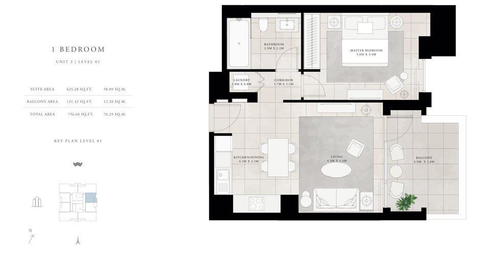 Vida Residences at Creek Beach Floor Plan