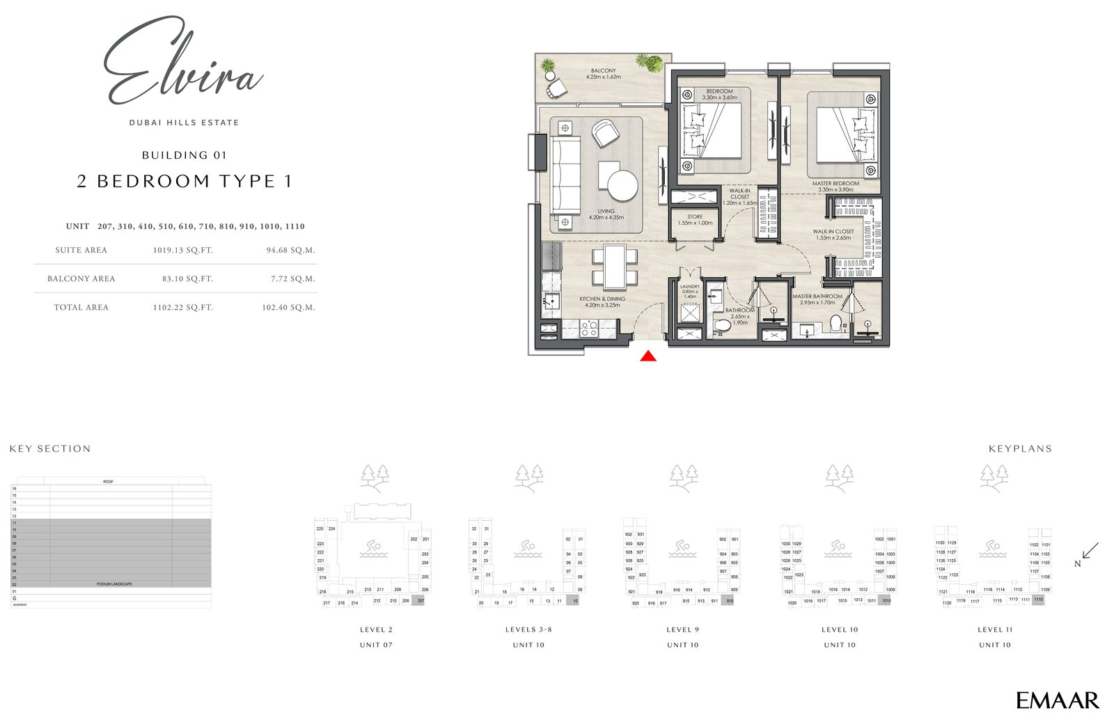 Emaar Elvira Apartments Floor Plan