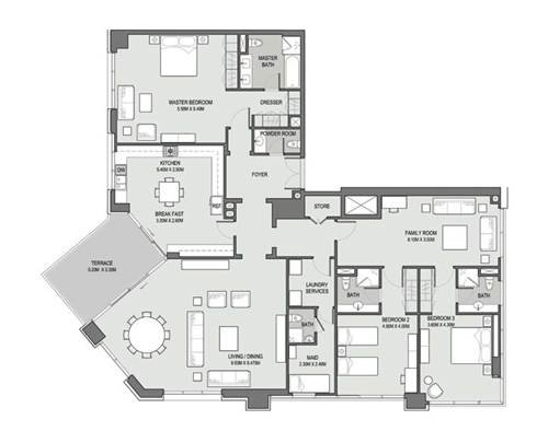 Bellevue Towers Floor Plan