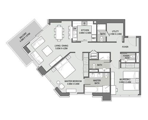 Bellevue Towers Floor Plan