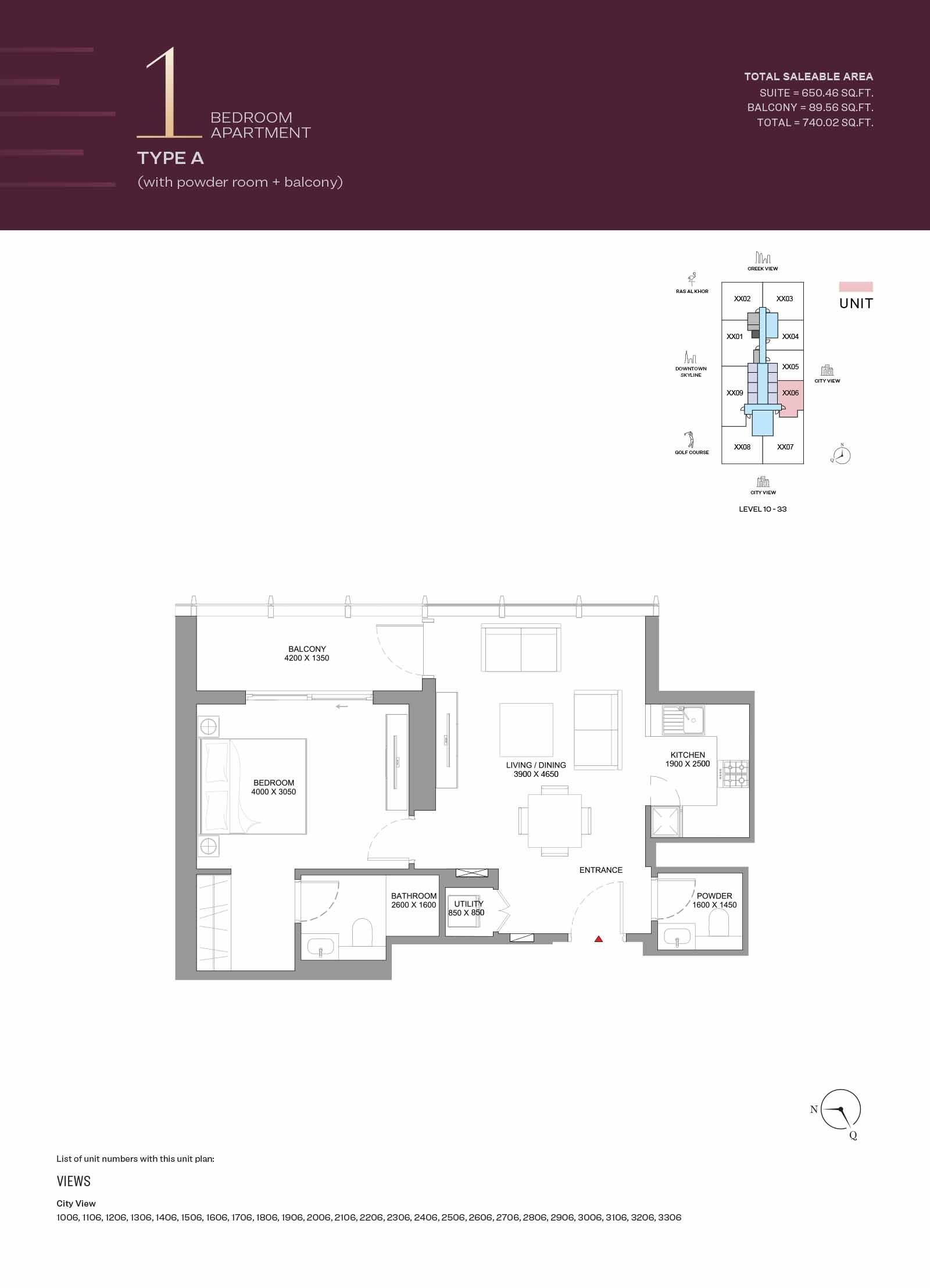 The Element at Sobha One Floor Plan