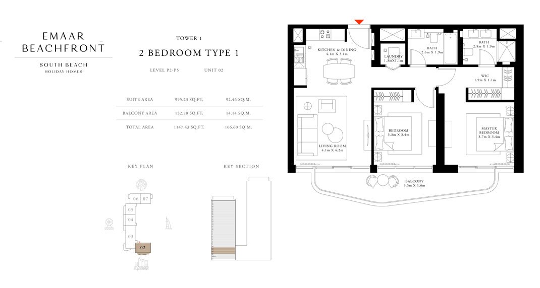 South Beach Holiday Homes Floor Plan