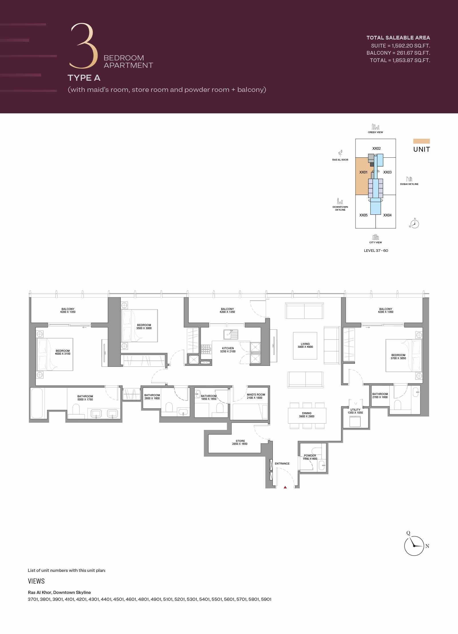 The Element at Sobha One Floor Plan