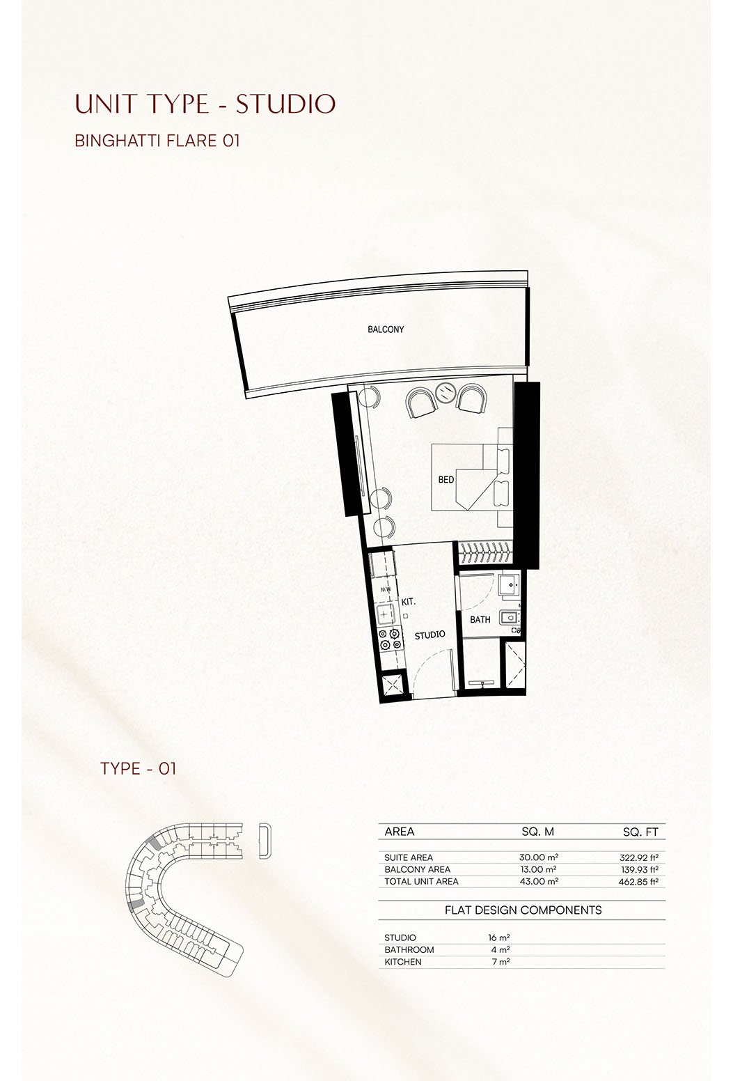 Binghatti Flare Floor Plan