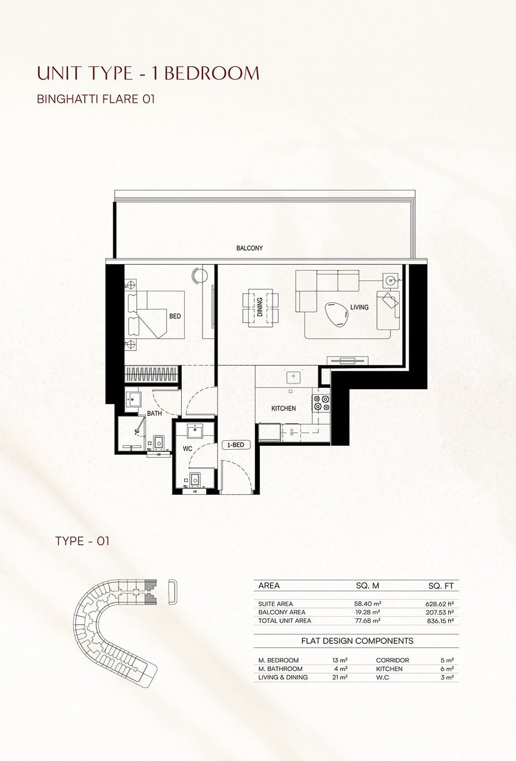 Binghatti Flare Floor Plan