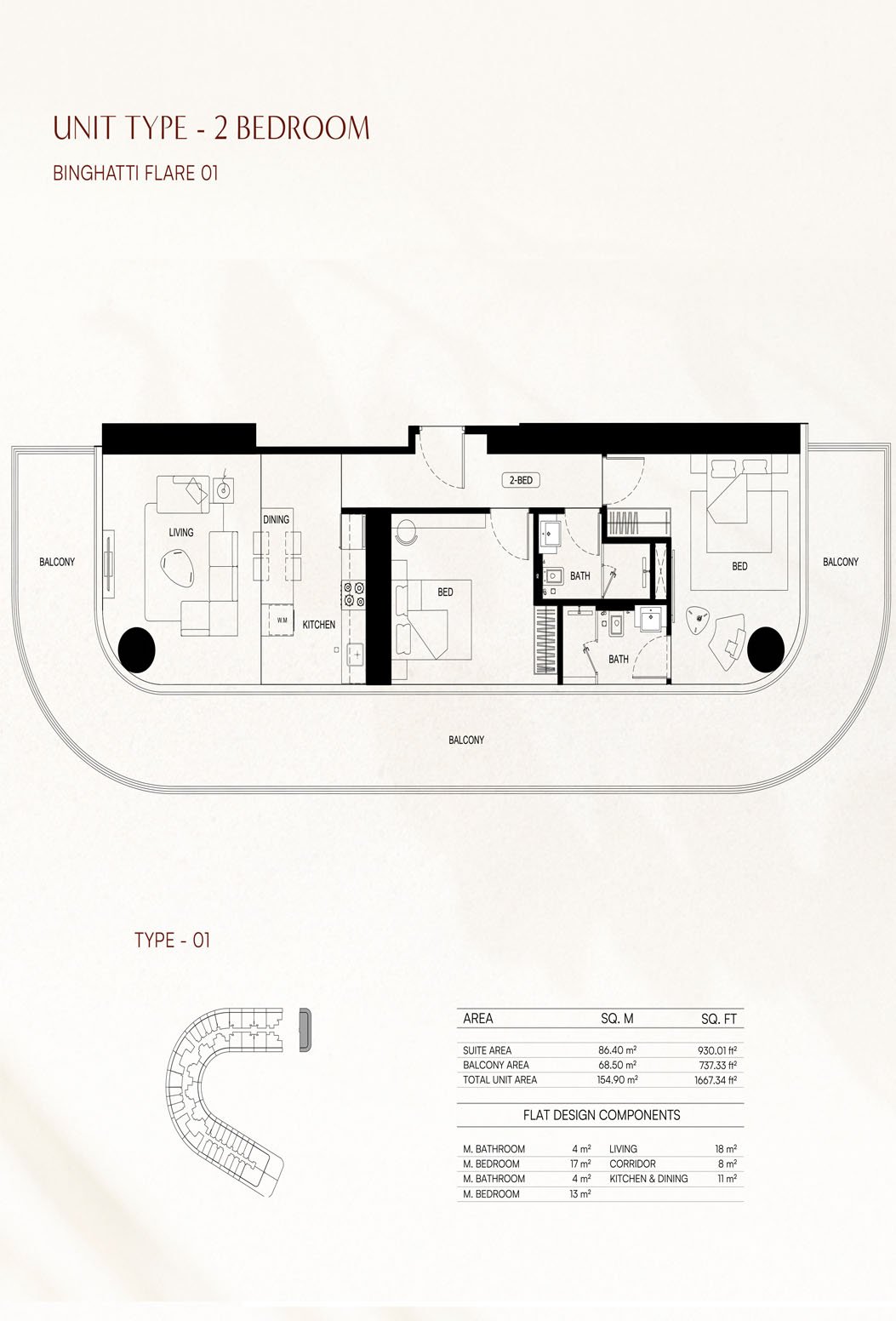 Binghatti Flare Floor Plan
