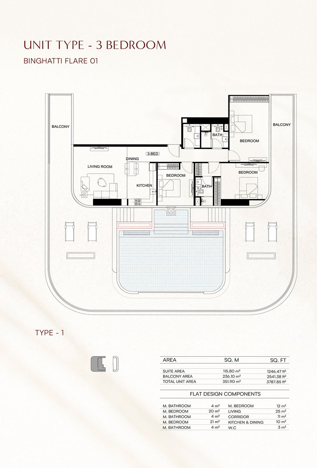 Binghatti Flare Floor Plan