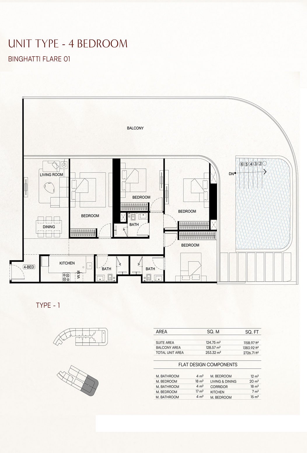 Binghatti Flare Floor Plan