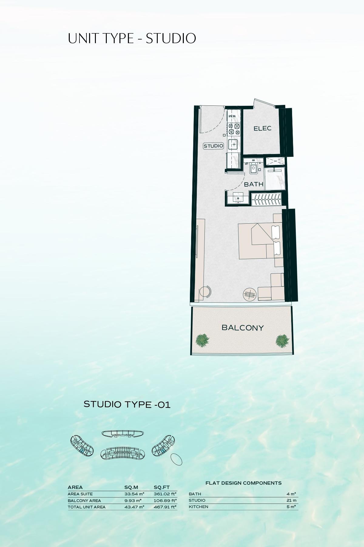 Binghatti Aquarise Floor Plan