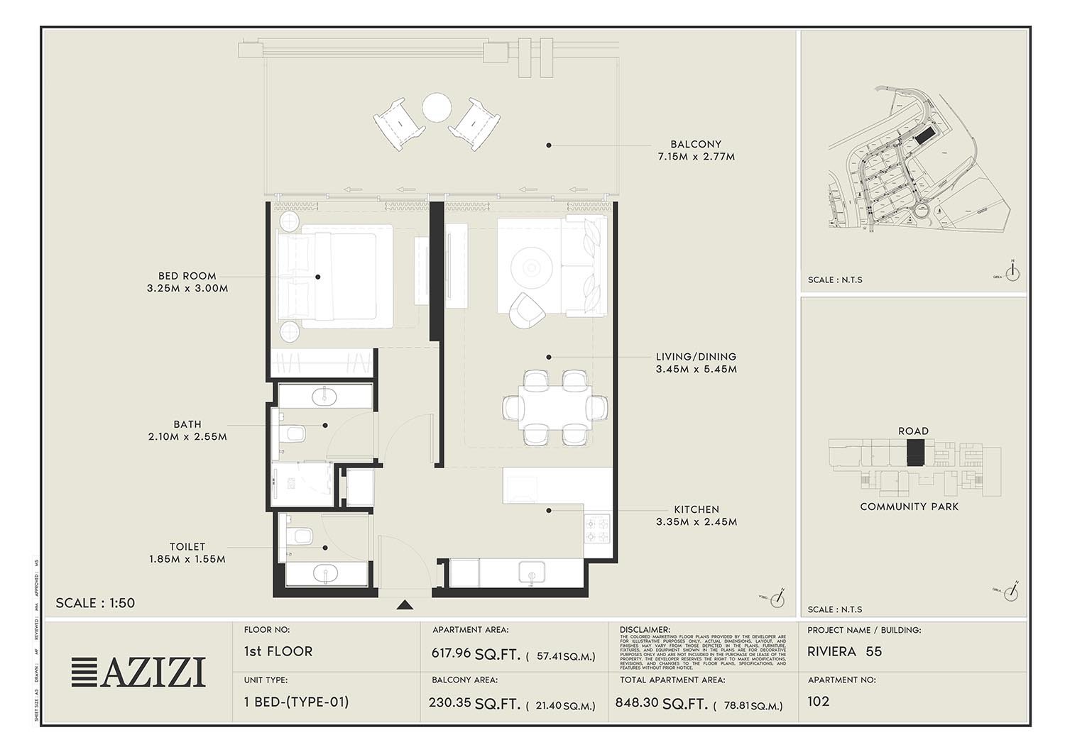 Azizi Riviera 55 Floor Plan