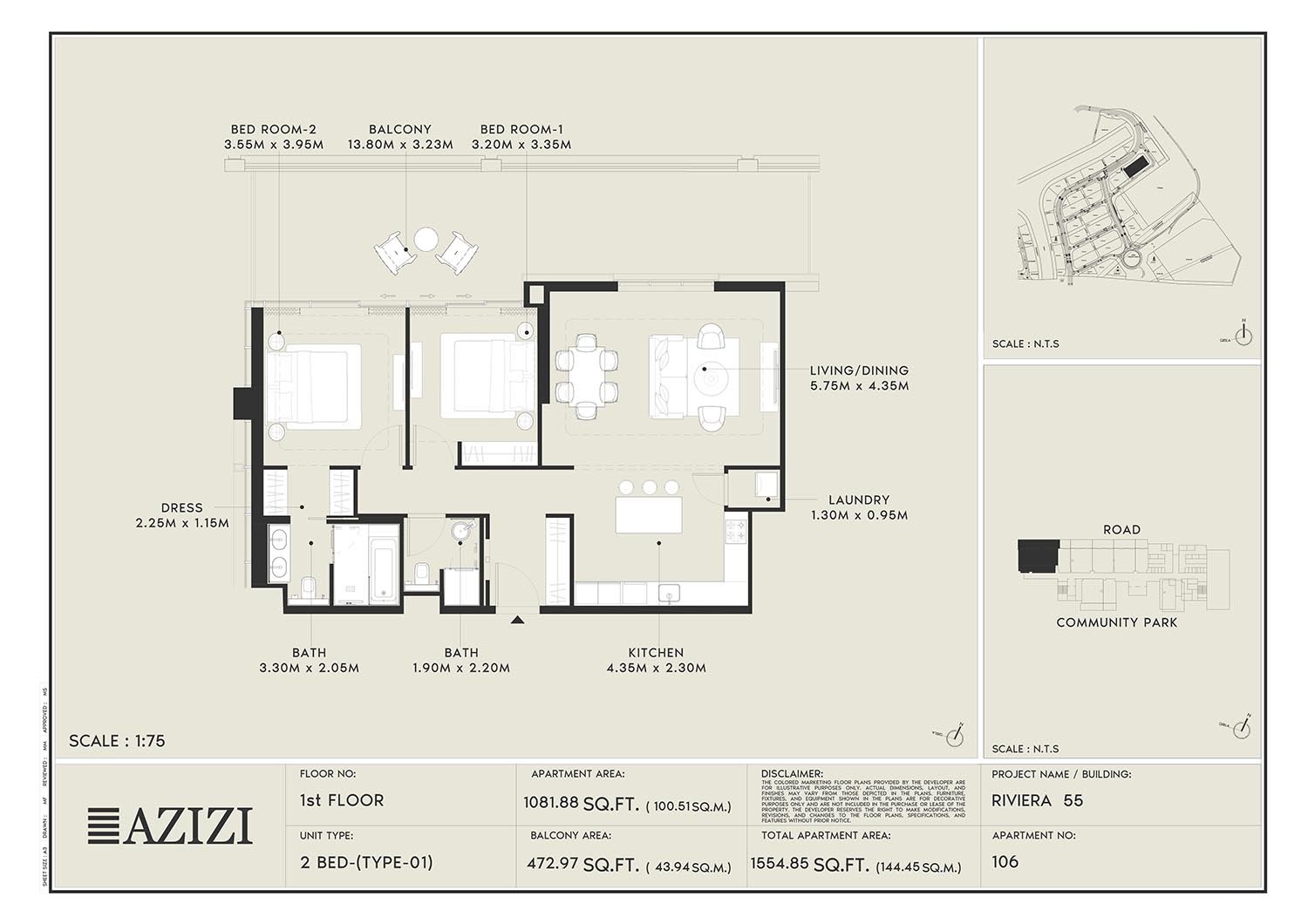 Azizi Riviera 55 Floor Plan