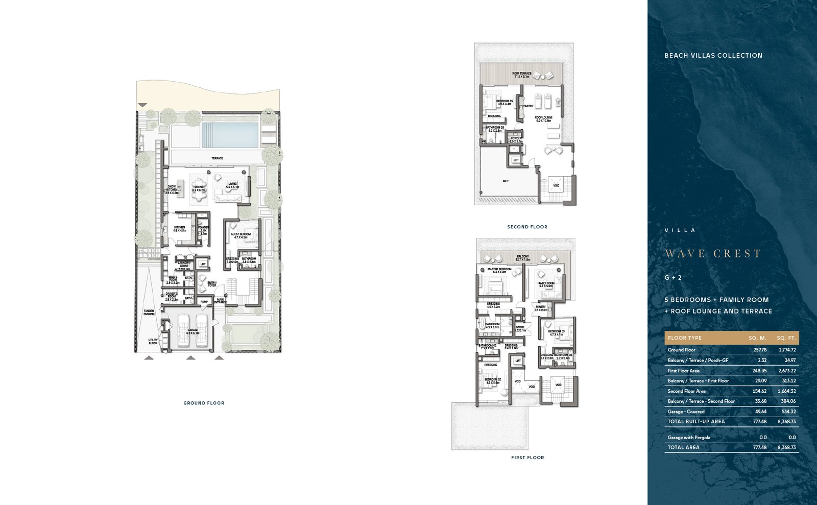 Frond F Beach Collection Villas BLUE HORIZON Floor Plan